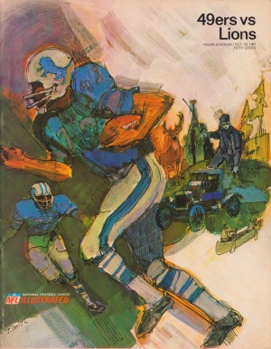 1967 NFL Program Cover Art Reproduction Detroit Lions vs. San Francisco 49ers Poster