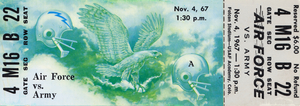 1967 Air Force vs. Army Football Ticket Art
