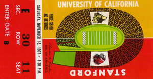 1967 Cal vs. Stanford Big Game Ticket Stub Print