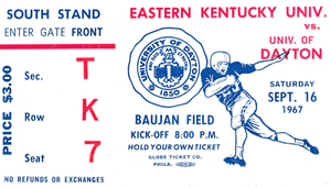 1967 Dayton Flyers vs. Eastern Kentucky Colonels | Row 1