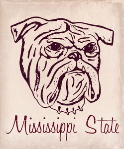 1967 Mississippi State Bulldog Art