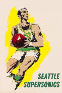 1967 Seattle Supersonics Basketball Poster