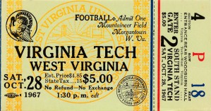 1967 west virginia university football ticket stub poster wall art