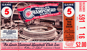 1967 World Series Game 5 Ticket Stub Canvas