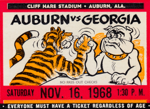 1968 Auburn vs. Georgia Ticket Art