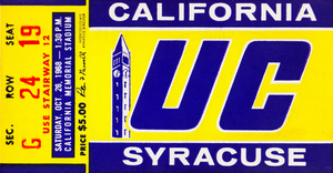 1968 Cal vs. Syracuse Football Ticket Art
