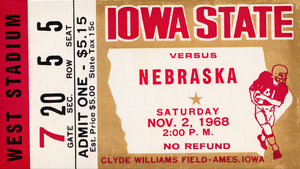 1968 Iowa State vs. Nebraska Football Ticket Stub Canvas