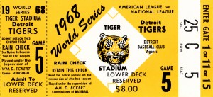 1968 World Series Ticket Canvas