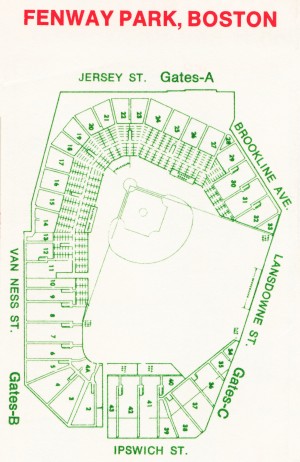 1969 Fenway Park Map