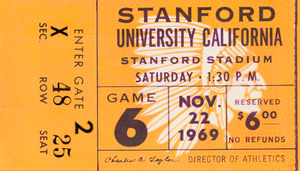 1969 Cal vs. Stanford Football Ticket Art