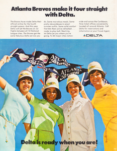 1969 Delta Airlines Atlanta Braves Ad