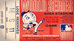 1969 New York Mets Game 5 Ticket Art