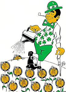 1969 Boston Celtics Lucky Leprechaun Cartoon Art