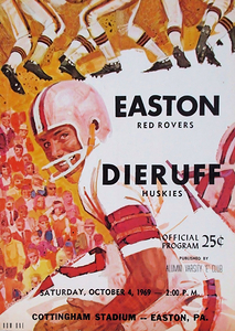 1969 Easton Red Rovers Football Program Cover Art