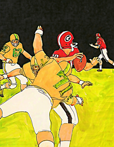 1969 Georgia Bulldogs Football Art