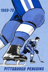 1969 Pittsburgh Penguins Hockey Art