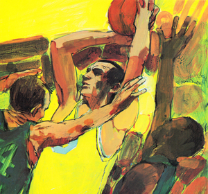 1970 Retro Basketball Jump Shot Art