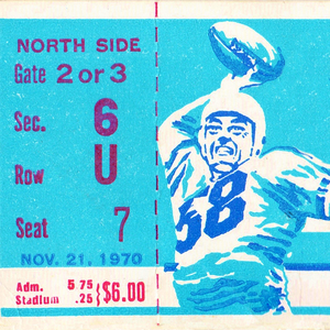 1970 Football Ticket Stub Remix Art
