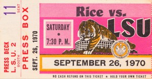 1970 lsu tigers football ticket stub canvas art print