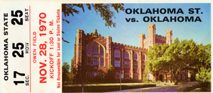 1970 Oklahoma vs. Oklahoma State Football Ticket Art