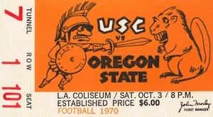 1970 USC Trojans vs. Oregon State Beavers