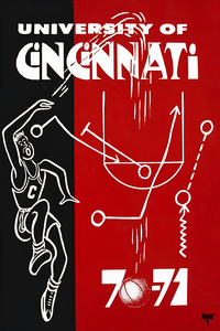 1970 Cincinnati Bearcats Basketball Art