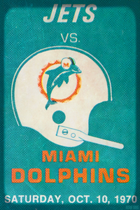 1970 Jets vs. Miami Dolphins Ticket Viewfinder Art