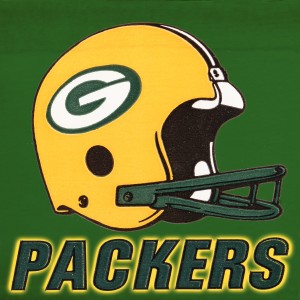 Retro Seventies Green Bay Packers Football Helmet Art