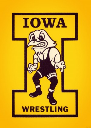 Vintage Iowa Wrestling Art