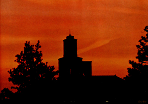 1970s purdue campus sunset art 