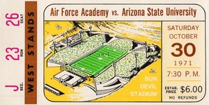 1971 Air Force Falcons vs. Arizona State Sun Devils