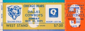 1971 Chicago Bears vs. Dallas Cowboys Ticket Art