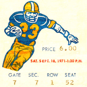 1971 Football Ticket Stub Remix Art