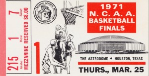 1971 NCAA Basketball Ticket Stub Wall Art UCLA vs. Villanova