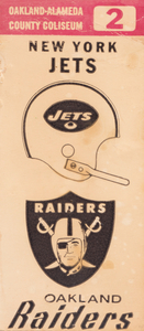 1971 Oakland Raiders vs. New York Jets Ticket Stub Art