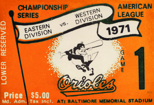 1971 Baltimore Orioles Ticket Stub Remix Art