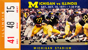 1971 Michigan vs. Illinois Football Ticket Art