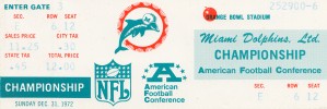 1972 Miami Dolphins Ticket Art