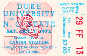 1972 nc state wolfpack football ticket art