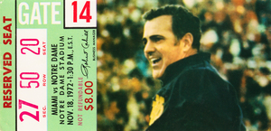 1972 Notre Dame vs. Miami