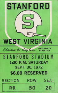 1972 Stanford vs. West Virginia | Row 1