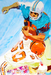 1972 Football Watercolor Art