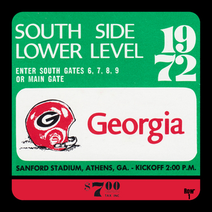 1972 Georgia Bulldogs Ticket Stub Remix Art