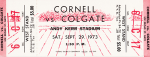 1973 Cornell vs. Colgate Football Ticket Art