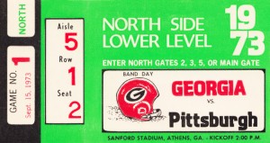 1973 Georgia vs. Pittsburgh Ticket Wall Art