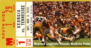 1973 georgia tennessee vols football ticket art print