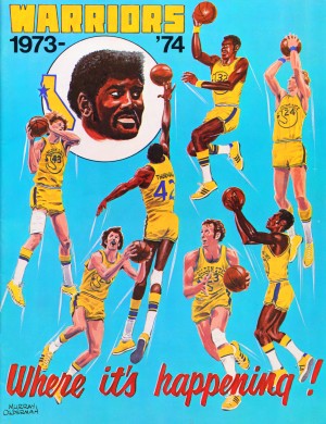 1973 golden state warriors nba basketball art