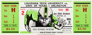 1973 Texas Arlington vs. Louisiana Tech Football Ticket Print
