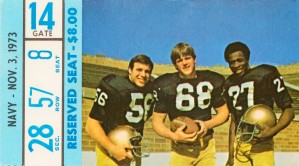 1973 notre dame navy college football tickets sports art gift ideas