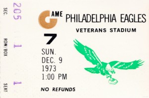 1973 philadelphia eagles ticket stub wall art poster